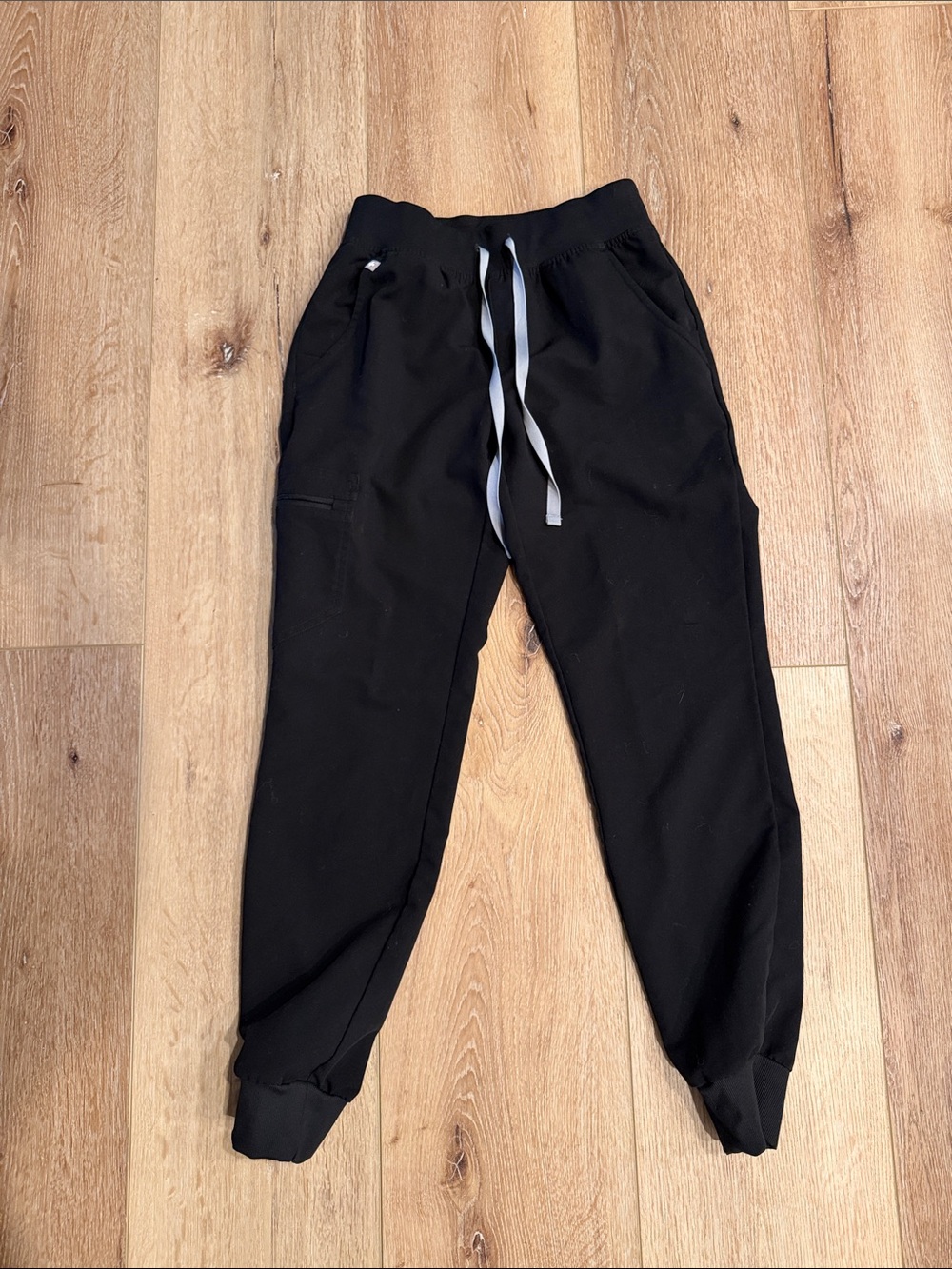 Figs | Technical Collection | Black Jogger Pants | Gray Drawstring | size XXS